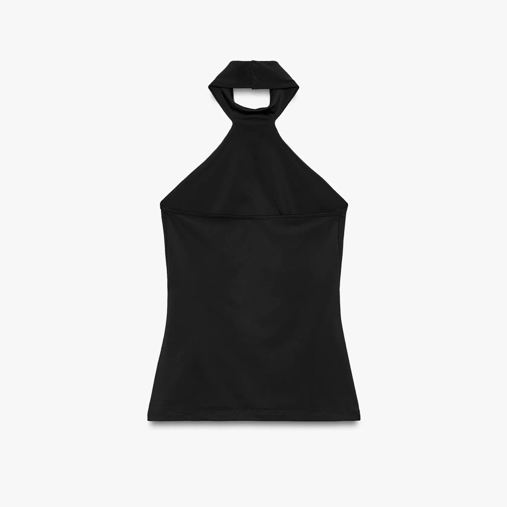 Zara Black Halter Crop Top